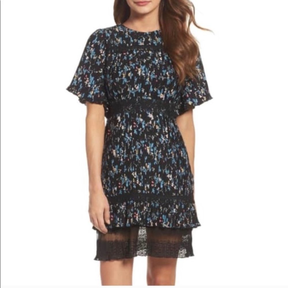 Chelsea 28 Pleated Floral Lace Dress